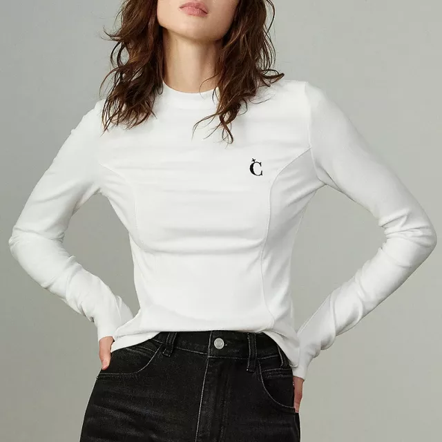 Women’s Slimming Turtleneck T-shirt with Warm Split Design