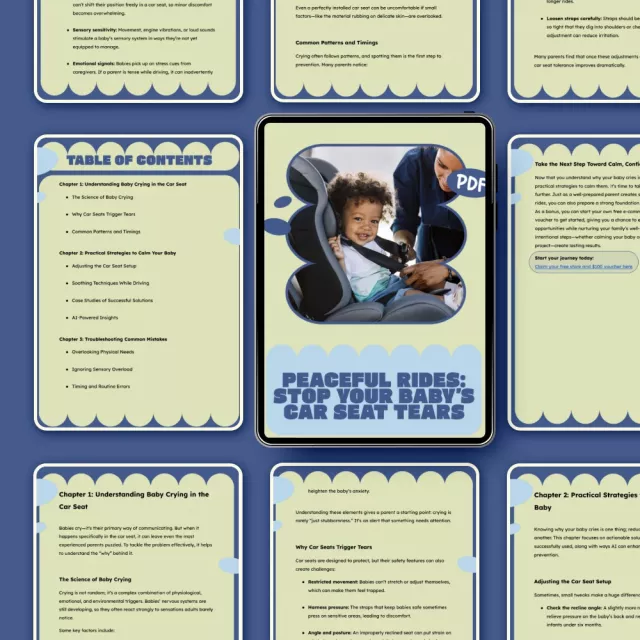 Peaceful Rides: Stop Your Baby’s Car Seat Tears – A Gentle Parent Guide | Calm Car Travel Digital Download