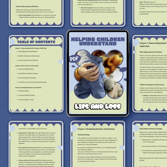 Helping Children Understand Life and Loss – A Gentle Parent Guide on how to talk to kids about death | Digital Download