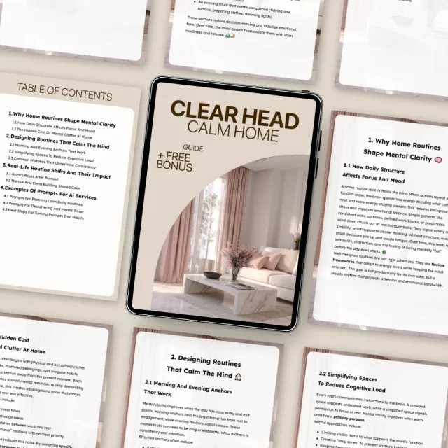 Clear Head, Calm Home: A Practical Guide to Home Routines for Mental Clarity, Focus, and Emotional Balance