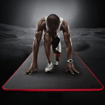 10MM Extra Thick Non-Slip Yoga Mat - 183cm x 62cm, Fitness & Pilates Mat with Bandage