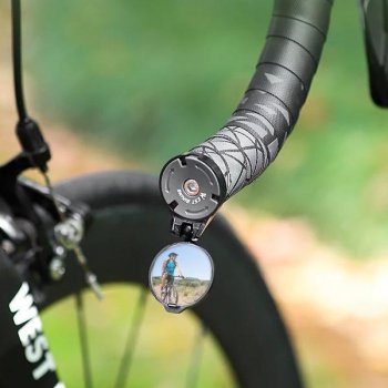 360° Handlebar End Bicycle Rearview Mirror with HD Convex Wide View