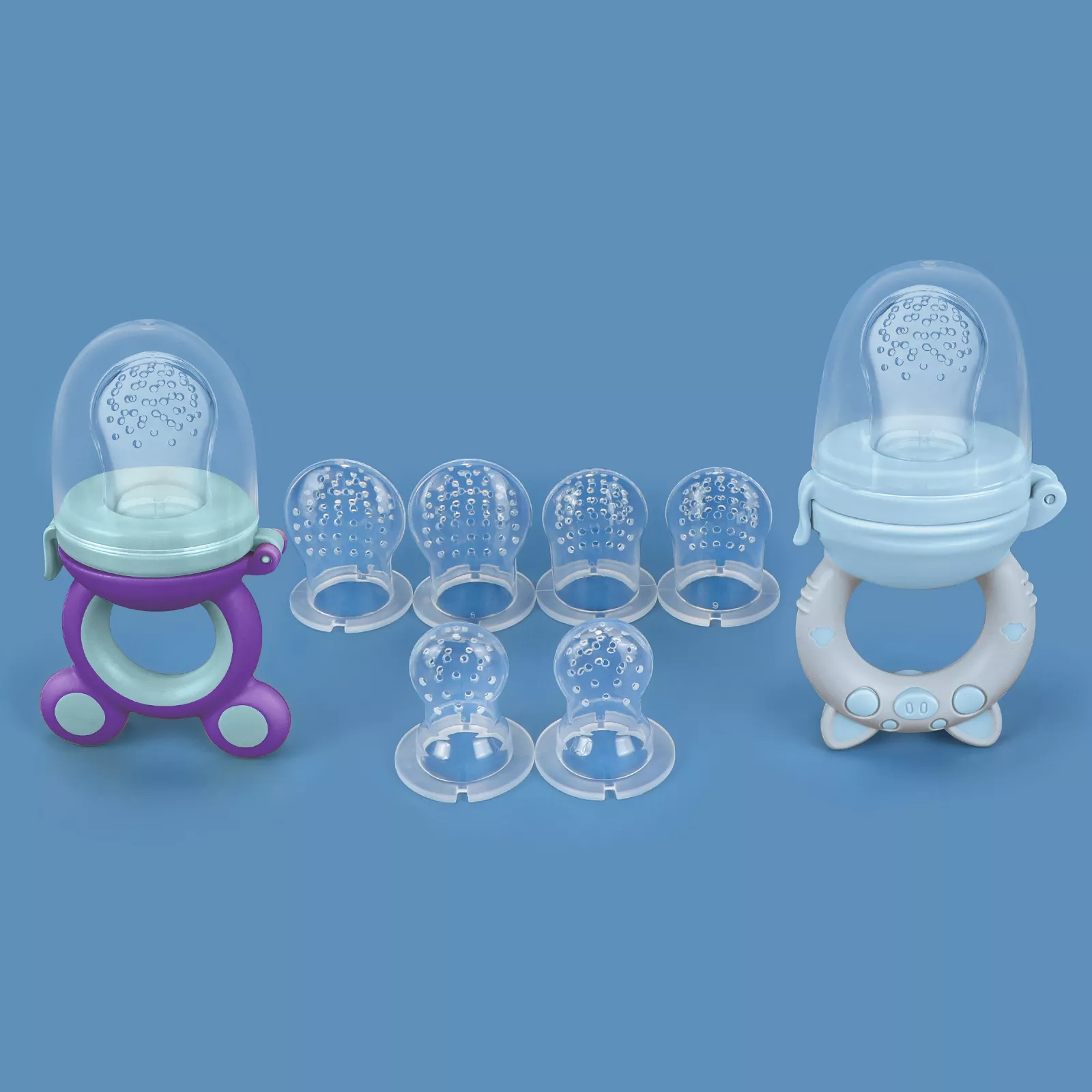 Silicone Baby Fruit Feeder Teething Pacifier Set 8 Pieces