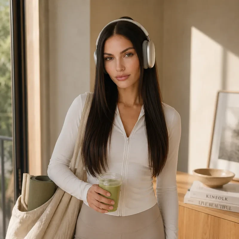 Portrait of Olivia Stone, AI wellness creator