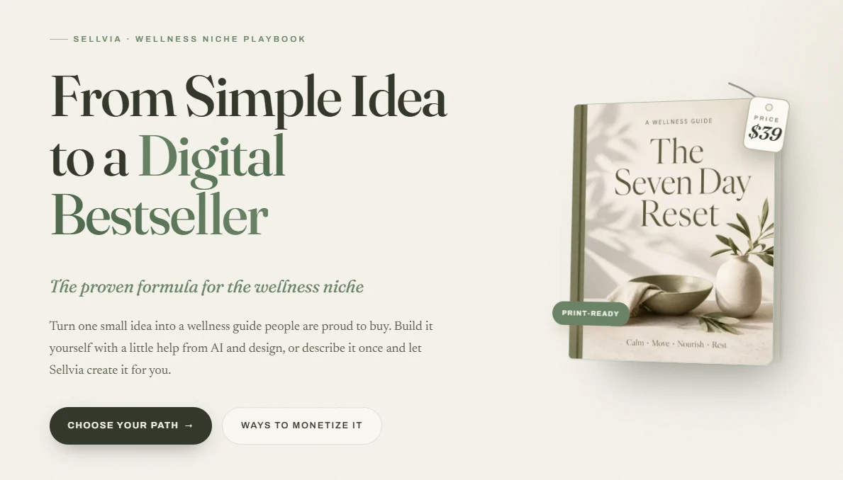 The Wellness Niche Playbook cover screen