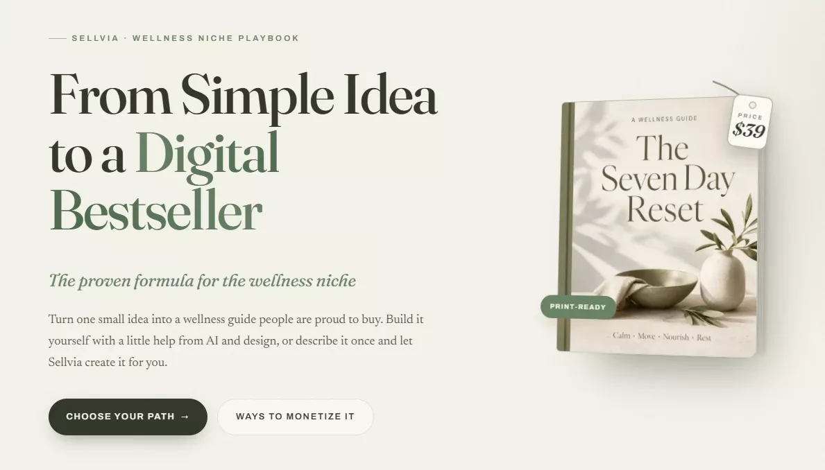The Wellness Niche Playbook cover screen