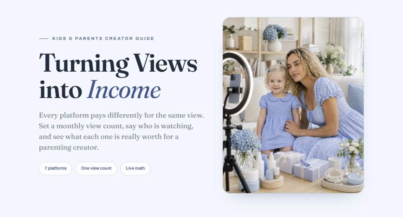 Opening screen of the parenting creator monetization guide