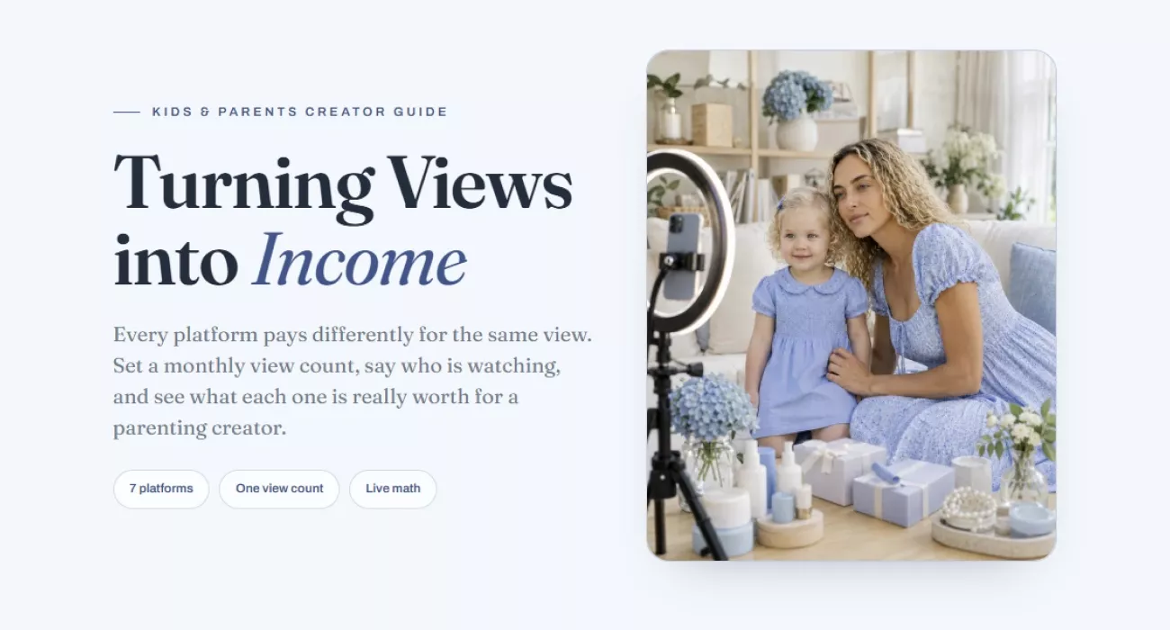 Opening screen of the parenting creator monetization guide