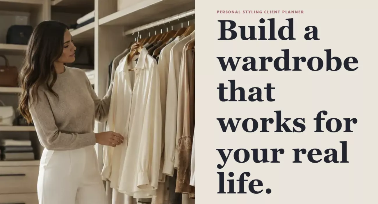 Opening screen of the personal styling client planner