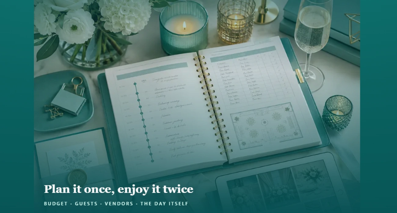 Opening screen of the event planning game showing its subject matter