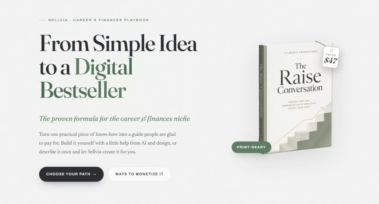 Opening screen of the career and finances playbook showing a finished guide with a price tag
