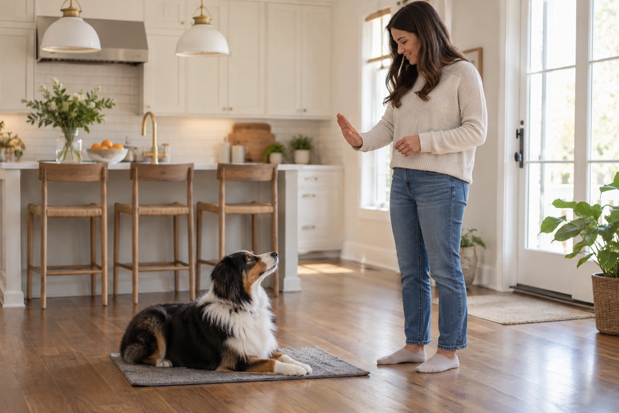 Dog training at home with a clearer system