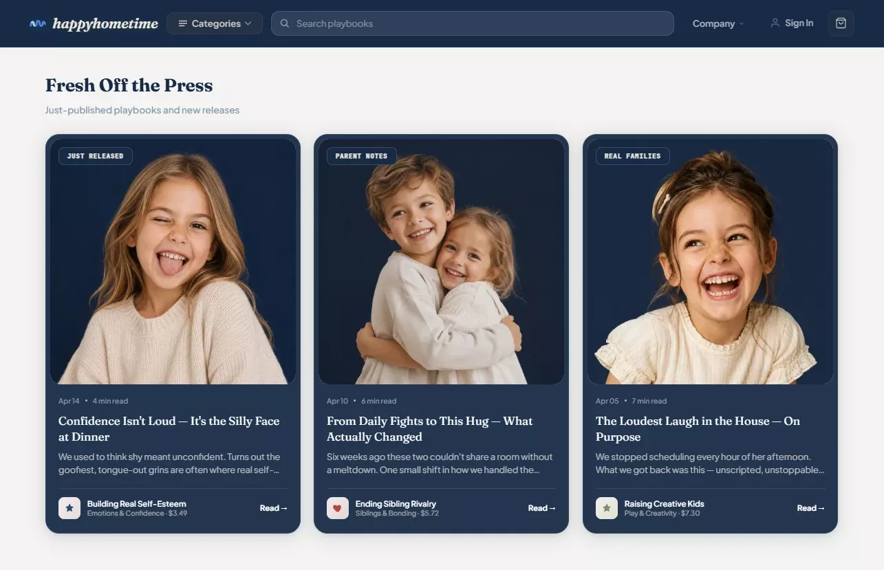 Fresh Off the Press section of the kids and family activities store design