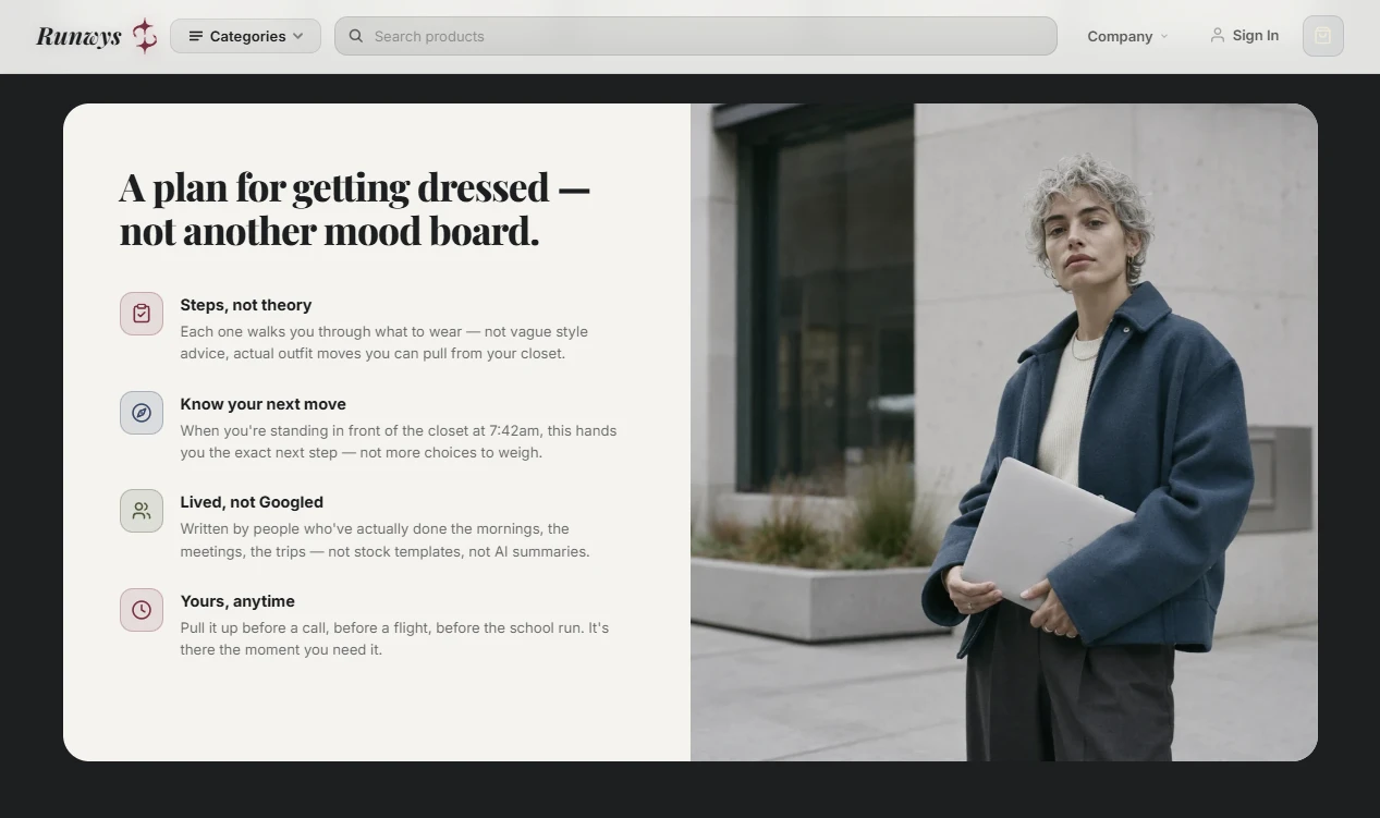 Trust section of the runway trends store design