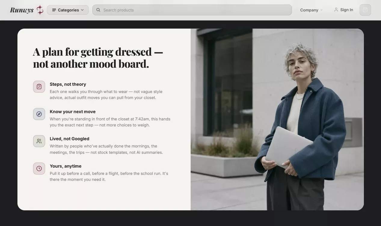 Trust section of the runway trends store design