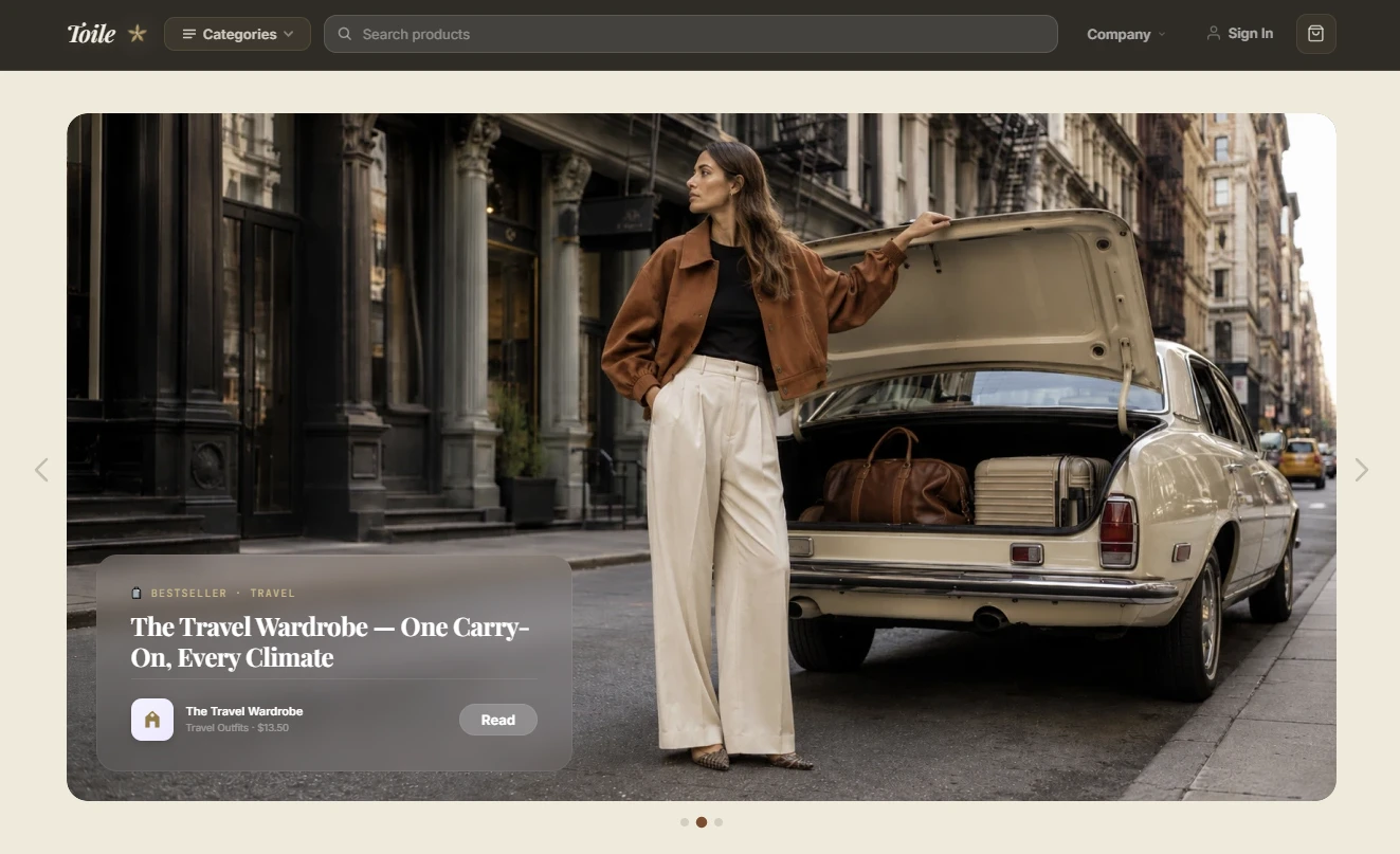 Homepage of the wardrobe planning store design