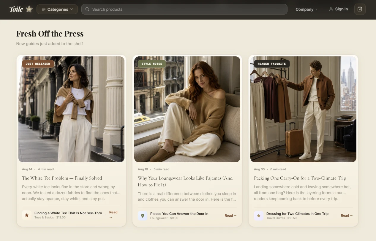 Product listing of the wardrobe planning store design