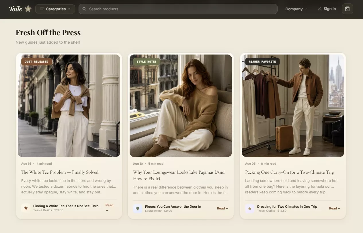 Product listing of the wardrobe planning store design